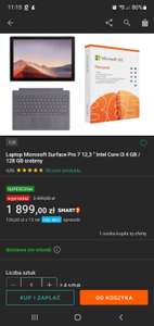 Laptop Microsoft Surface Pro 7 12,3 " Intel Core i3 4 GB / 128 GB srebrny
