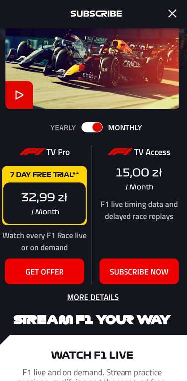 F1 TV PRO - Trial 7 dni za darmo (Aktualizacja -weekend wyścigowy w Arabii Saudyjskiej)