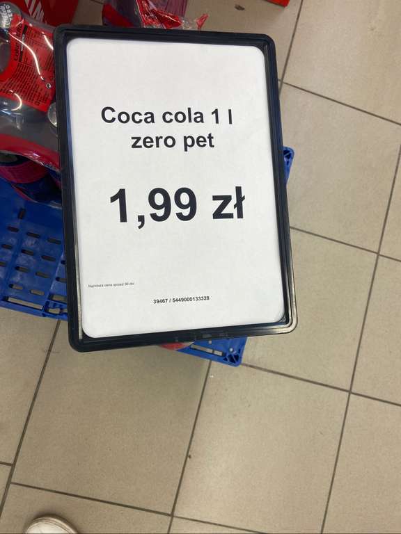 Coca cola zero, 1 litr, promocja w Szamotułach