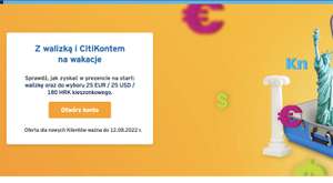 Citibank Walizka podróżna + bonus pieniężny (25 EUR lub 25 USD, lub 180 HRK) za założenie konta