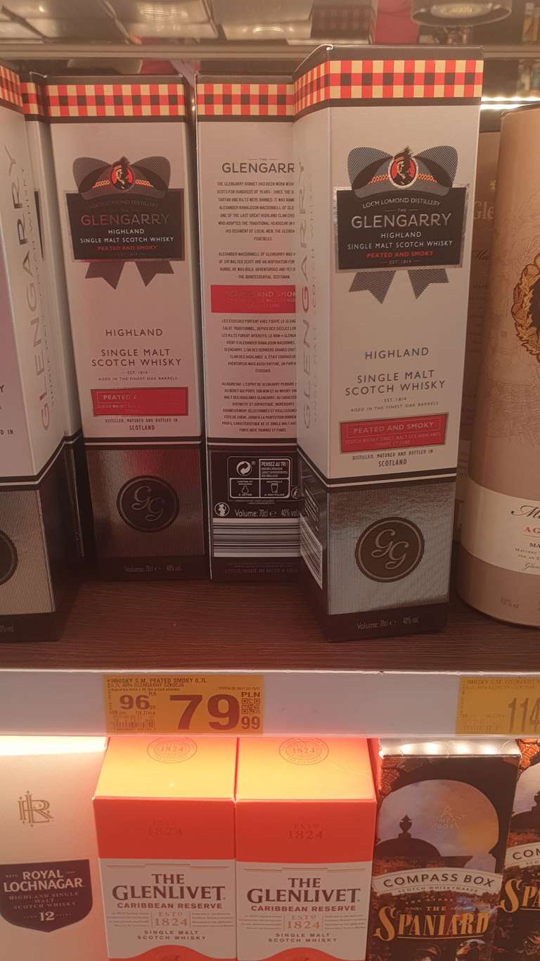 Whisky Glengarry Peated and Smoky 0,7 l - Auchan