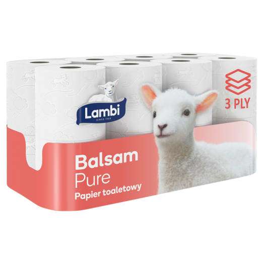 Papier toaletowy LAMBI Balsam Pure (16 rolek)(3 warstwy) MWZ 100zł