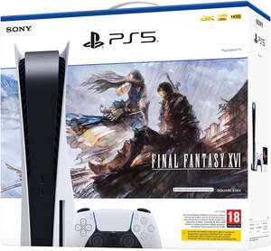 Konsola Sony PlayStation PS5 z napędem i grą Final Fantasy XVI (lub God of War: Ragnarok lub Modern Warfare III)