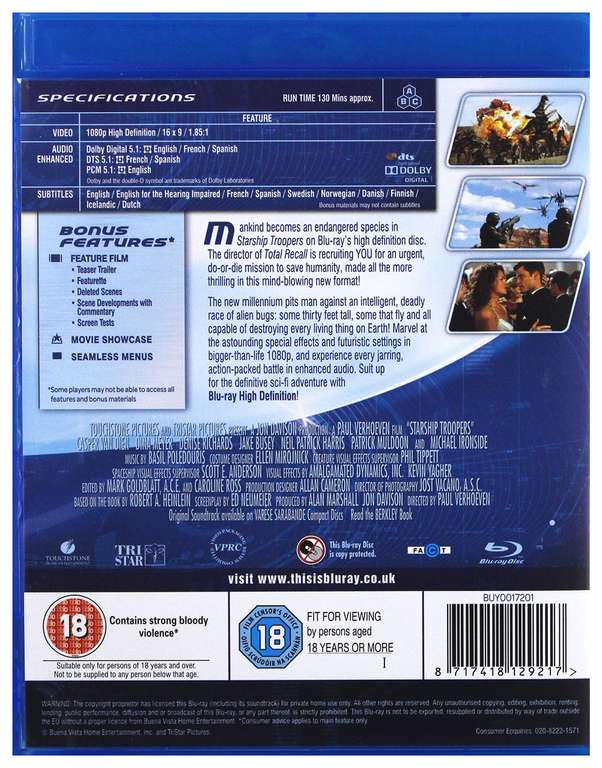 Film Żołnierze kosmosu Blu-ray | £7.16