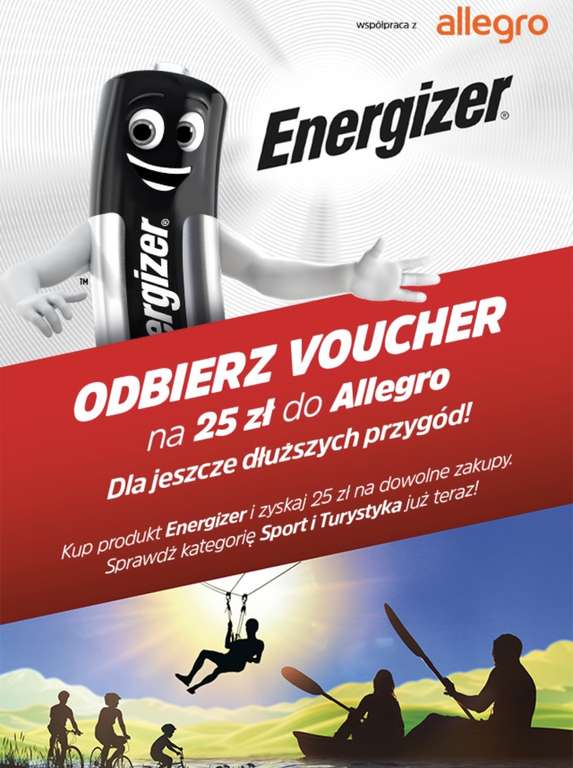 Kupon 25 zł za zakup produktu Energizer