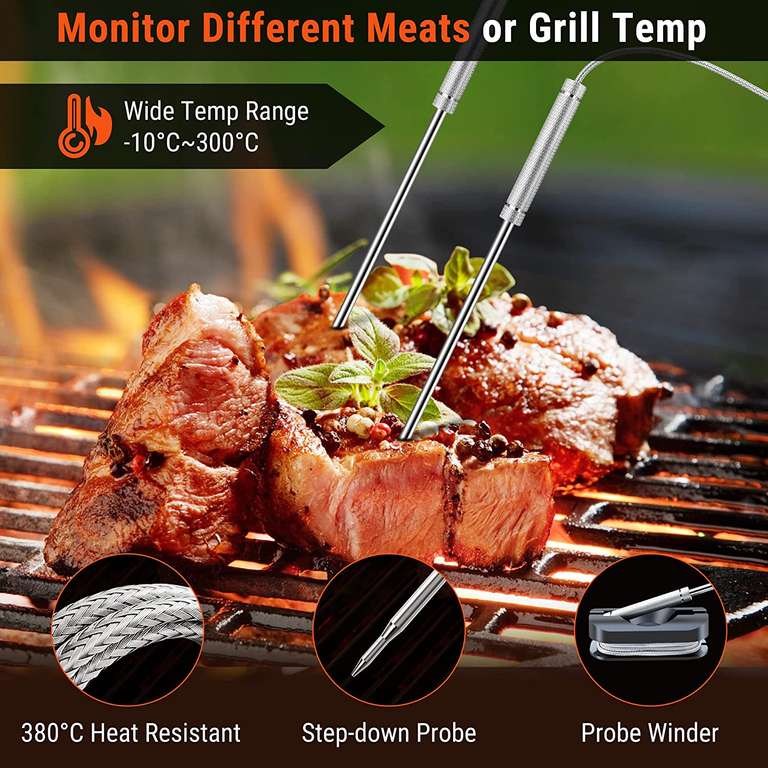 ThermoPro TP25 Bluetooth Termometr do mięsa z 4 sondami temperatury