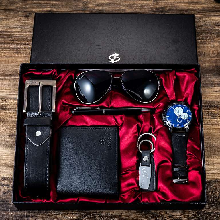 A04991 męski prezent biznesowy zestaw pudełek pasek portfela zegarek zestaw długopisów