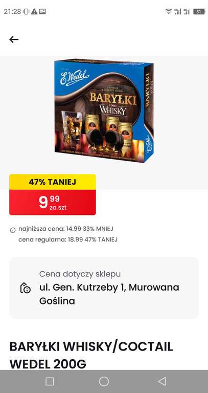 Baryłki Wedel Grzaniec/Whisky/Coctail 200g po 9,99 zł Biedronka