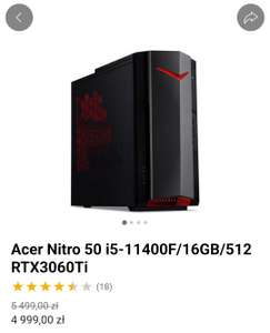 Acer Nitro 50 i5-11400F/16GB/512 RTX3060Ti