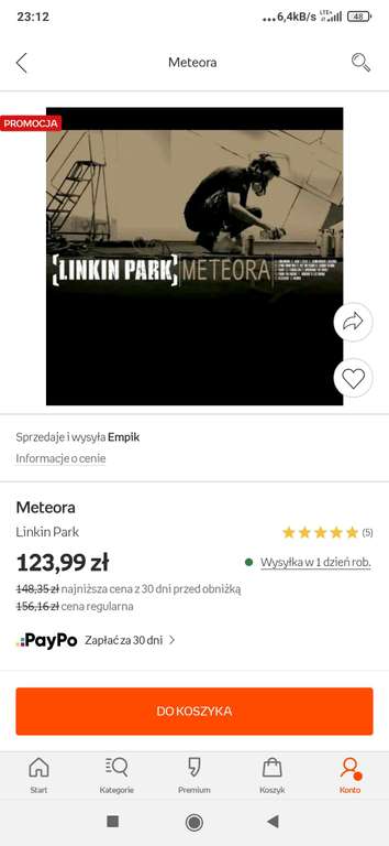 Empik. Meteora Linkin Park 1Lp