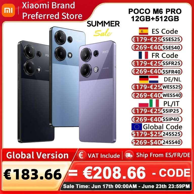 Smartfon POCO M6 PRO 5G 12GB+512GB Global USD201.86