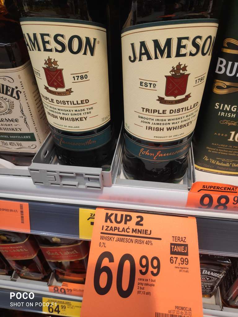 Whisky Jameson 0,7L w Biedronce