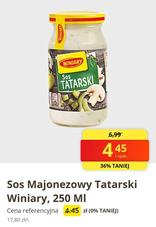 Sos Majonezowy Tatarski Winiary 250ml Biedronka