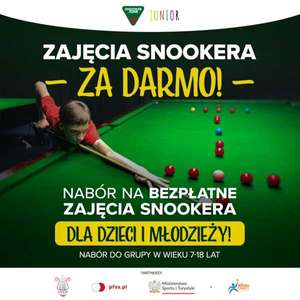 Darmowa szkółka snookera dla dzieci i młodzieży w wieku 7-18 lat >>> snooker zone Warszawa