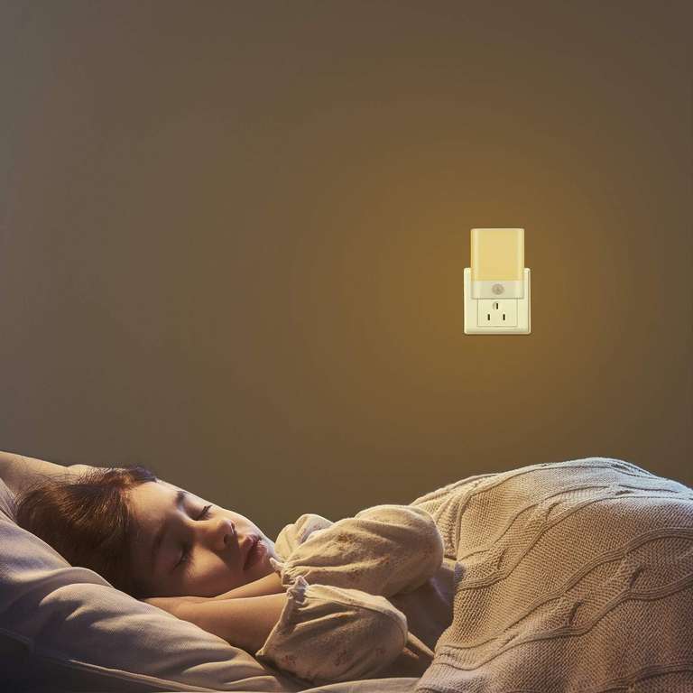 Lampka nocna z czujnikiem ruchu, 3 tryby pracy (Auto/ON/OFF), energooszczędna ciepła biel