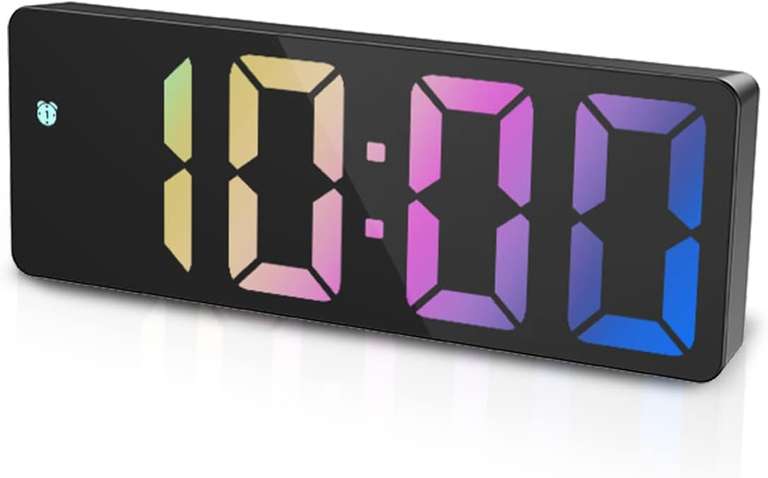 Cyfrowy budzik, zegar LED, ze wskaźnikiem temperatury, budzik podróżny, regulowana jasność, wyświetlacz 12/24h