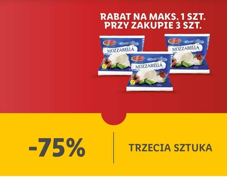 Ser mozzarella w Lidlu 75% taniej 3 sztuka