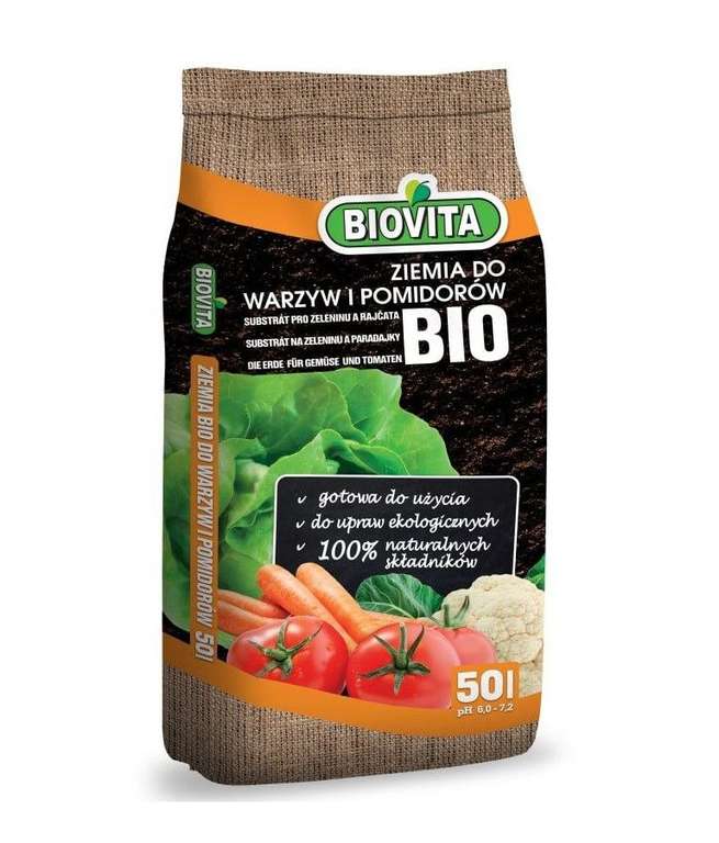 Ziemia BIO do warzyw i pomidorów 50l BIOVITA