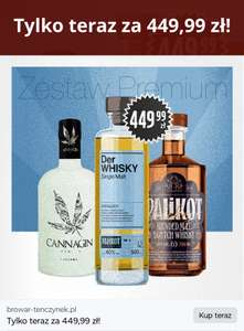 Zestaw Premium z browaru Tenczynek 2 x whisky plus gin . Przesyłka gratis.