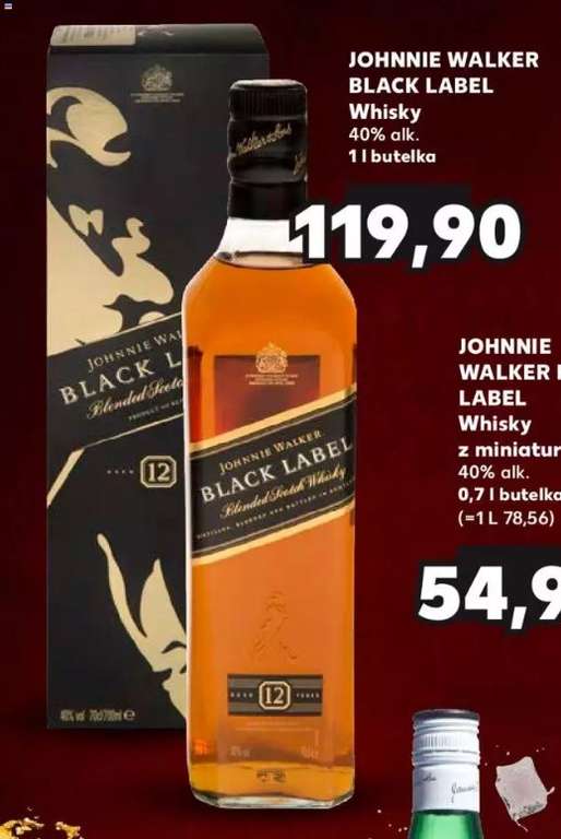 Whisky Johnnie Walker Black Label 1L Famous grouse (1,5l za 109,9) Kaufland