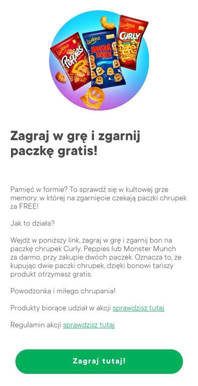 WyGRAJ sobie chrupki - Monster Munch, Peppies, Curly 1+1 gratis @Żabka