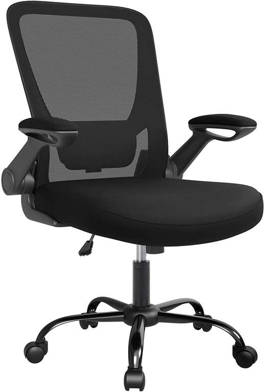 Krzesło (fotel) biurowe ze składanymi podłokietnikami SONGMICS (do 120 kg, tkanina/siatka) @ Amazon Songmics