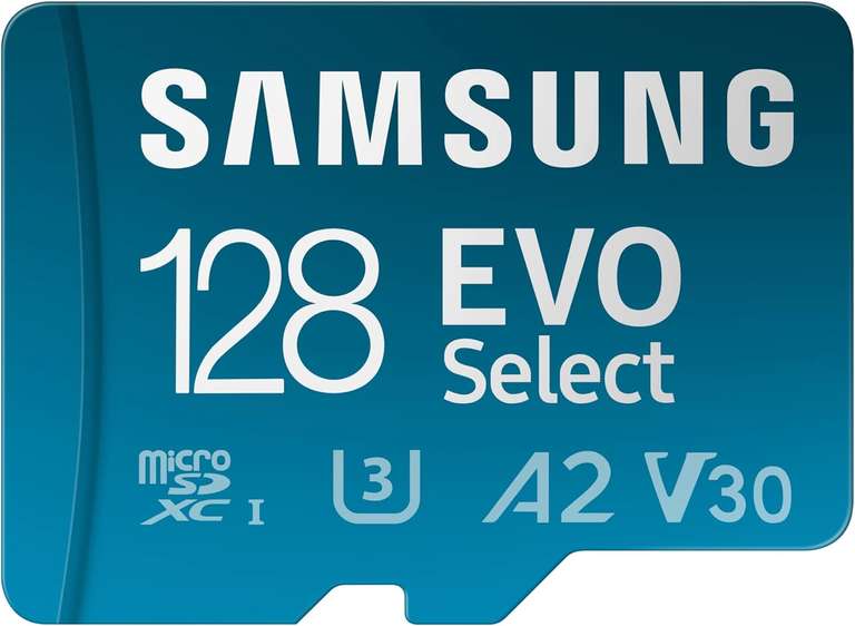 Samsung EVO Select (2024) karta microSD + adapter SD, 128 GB, UHS-I U3, Full HD, odczyt 160 MB/s, MB-ME128SA/EU
