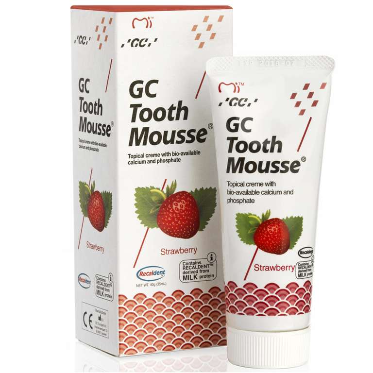 Specjalistyczna pasta do zębów GC Tooth Mousse (płynne szkliwo bez fluoru, truskawka, 35 ml) @ Allegro