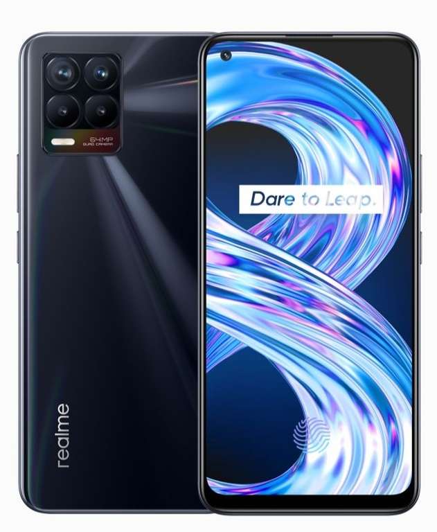 Smartfon realme 8 4/64GB - 6,4" - 64 Mpix - czarny