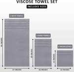 Utopia Towels - Zestaw 8 chłonnych ręczników bawełnianych, w paski, bawełna, wysoko absorbujące ręczniki, 3 różne rozmiary
