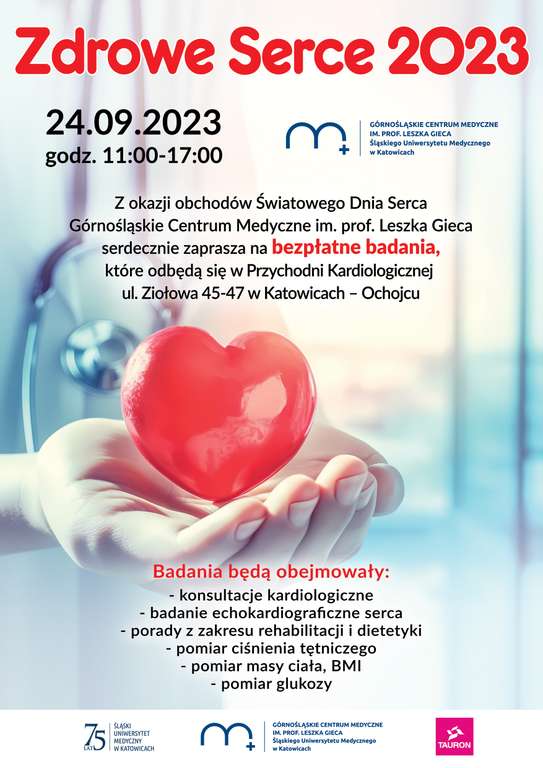 Bezpłatne badania w ramach dnia otwartego pn. Zdrowe Serce 2023 w Przychodni Kardiologicznej w Katowicach