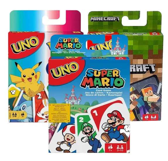 Karty do gry Uno Mario / Pikatchu / Minecraft | Wysyłka z CN | $1.74-1.91 @ Aliexpress
