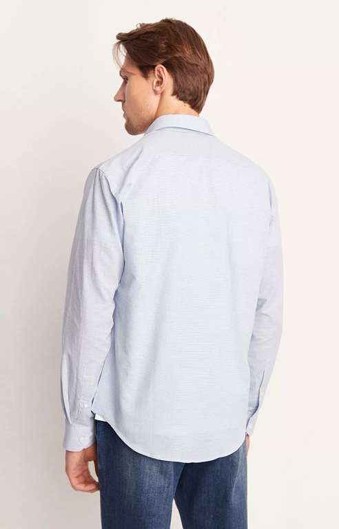 Koszula w drobną kratę w 2 kolorach za 59,99 zł - fason slim, skład: 74% bawełna, 24% konopie @Vistula