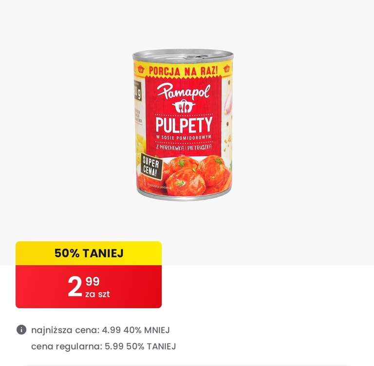 Pulpety w sosie pomidorowym Pamapol 380g - Biedronka