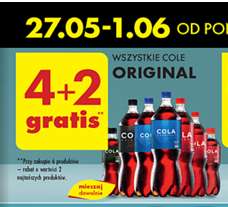 Wszystkie Cole ORIGINAL 4+2 np cola zero 1,5L 2,66/szt przy zakupie 6szt - Biedronka