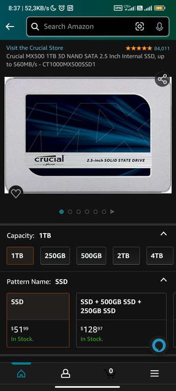 cena z cłem Dysk Amazon Crucial MX500 1TB 3D NAND SATA 2.5 amazon.com
