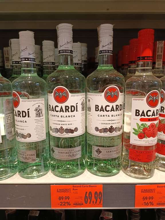 Rum Bacardi Carta Blanca 1L