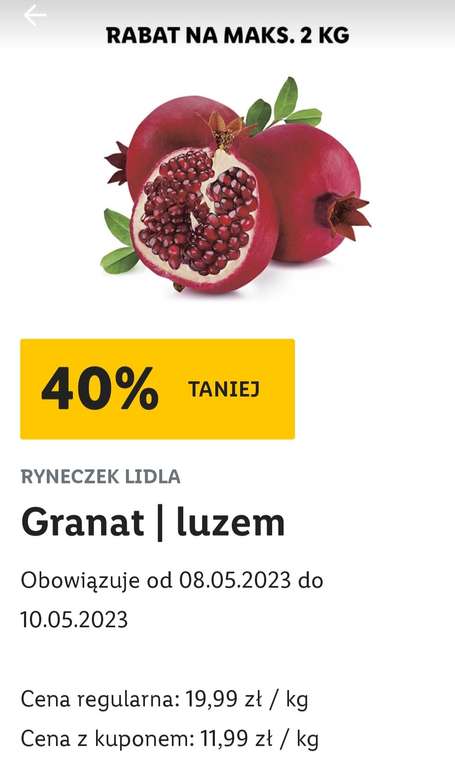 Owoc Granat -40%