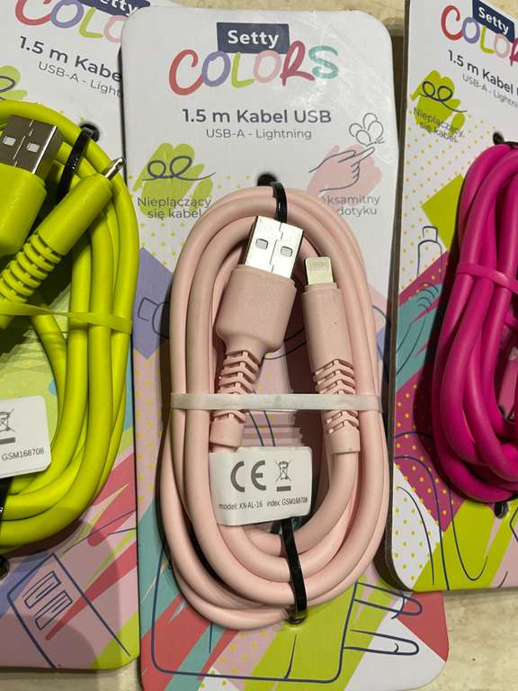 Kabel USB A-Lightning 1,5 m Neon Soft Touch. W promocji 2+2 gratis możliwe 6,50 zł