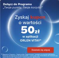 Kupon rabatowy 50 zł na stacje ORLEN dla klientów biznesowych / domowych (odbiorców gazu) (dla osób, które nie korzystały wcześniej)