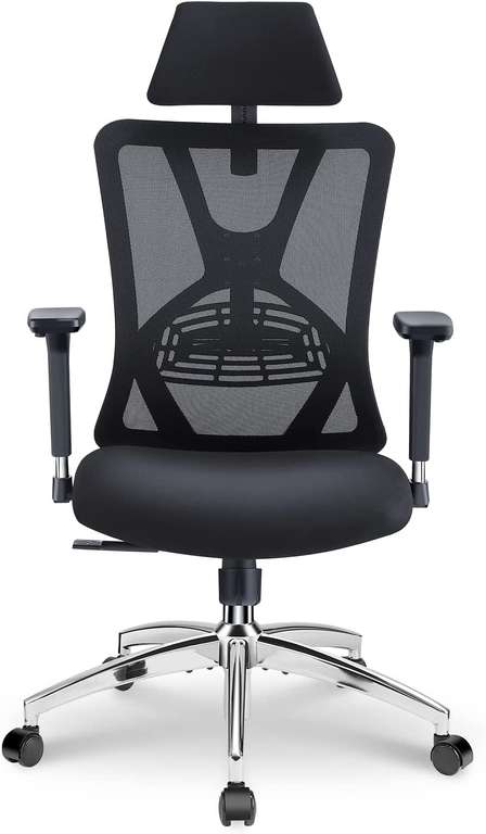 Ergonomiczne krzesło biurowe Ticova, regulowane podparcie odcinka lędźwiowego