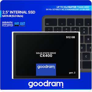 Goodram SSDPR-CX400-512-G2 Wewnętrzny Dysk SSD, 512 GB, Czarny