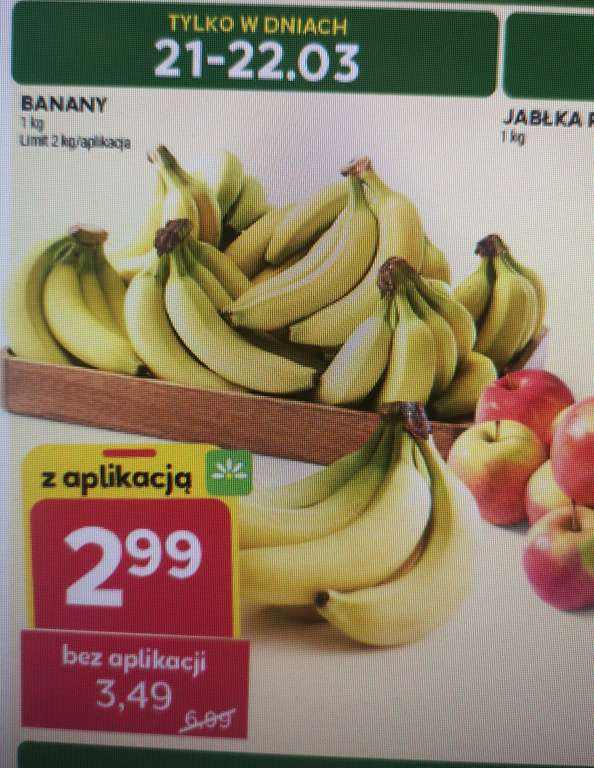 Banany 2,99zl/kg @Stokrotka z aplikacją nasza stokrotka