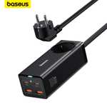 Baseus 100W GaN3 Pro - Ładowarka sieciowa z uziemieniem i 2x USB-C + 2x USB oraz kabel 1m 100W PD [PSZM000401] US $34.79