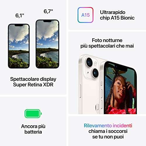 Smartfon Apple iPhone 14 128GB - biały/niebieski