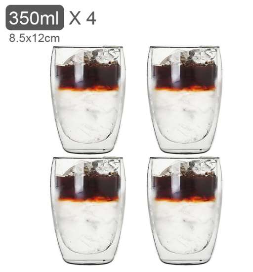 4 szt. szklanki 350 ml. z podwójnymi ściankami US $10.96 w opisie link do 6szt 80 ml za 37,62 zł.