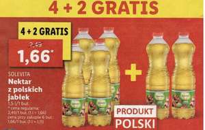 Solevita Nektar z Polskich jabłek 1,5 L 4+2 gratis w Lidl