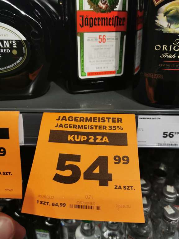Jägermeister 0,7 za 54 zł przy zakupie 2 w NETTO
