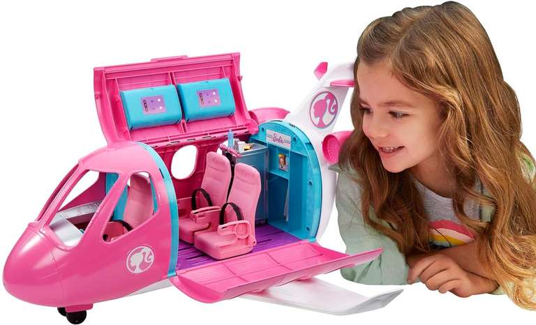 Barbie Samolot Barbie: z opuszczanymi siedzeniami, otwieranymi schowkami i ponad 15 akcesoriami, GDG76