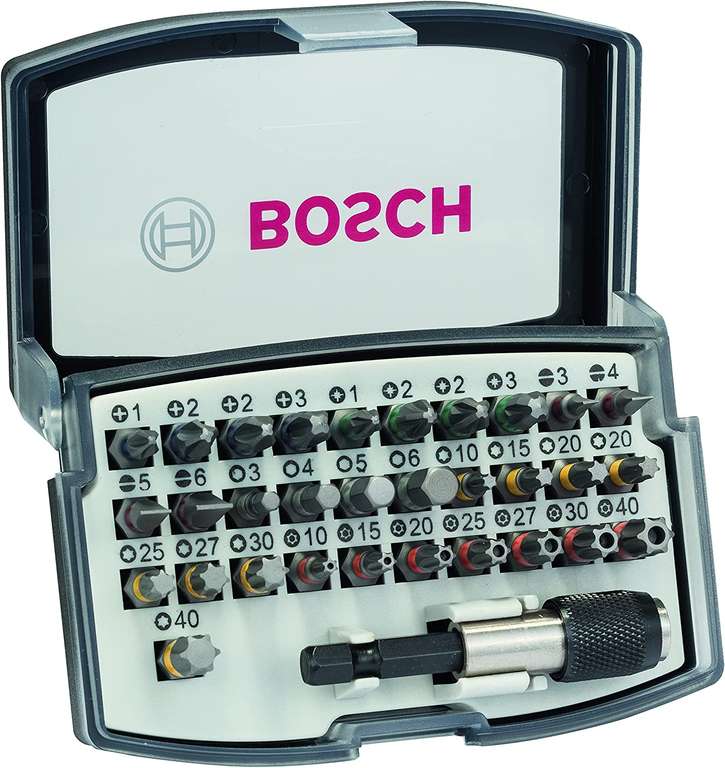 Bosch Professional 32-częściowy zestaw bitów do wkrętarek (bity PH, PZ, sześciokątne, T, TH, S, osprzęt do wiertarki i wkrętarki)
